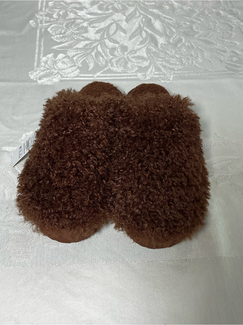 No Boundaries Brown Faux Shearling Slippers for Women Size 8